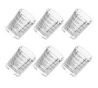 MOBUTOFU Set 6 Pezzi Tazzine da Caffè Espresso in Vetro Borosilicato 60ml Misurino Graduato, Strumenti di Misura per Cucina e Casa, Bicchieri Trasparenti per Caffè, Latte e Tè
