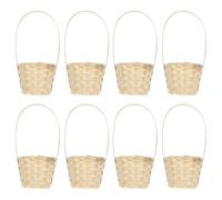 MOBUTOFU Set 8 Pezzi Cesti Intrecciati in Bambù per Raccolta e Conservazione, Design Unico, Stile Rustico e Minimalista, per Fiori Artificiali e Freschi