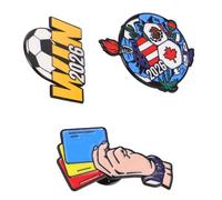 MOBUTOFU Set da 3 Spille da Bavero da Calcio in Metallo Smaltato a Tema Torneo 2026, Spilla Decorativa per Zaini e Maglie, Accessori Sportivi per Appassionati di Calcio
