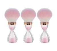 MOBUTOFU Set di 3 spazzole per la pulizia della polvere delle unghie - Spazzole morbide per manicure con clessidra per la rimozione della polvere - Accessori indispensabili per estetiste e