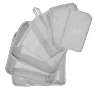 MOBUTOFU Set Organizer da Viaggio 7 Pezzi Oxford Grigio, Organizer Bagagli e Borse Porta Scarpe, Cubi da Imballaggio per Abbigliamento e Accessori, Adatto per Viaggi di Lavoro e Vacanze