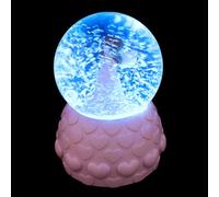 MOBUTOFU Sfera di Cristallo e Luce LED Angelo Decorativo, Realizzata in Resina e Vetro 3 Batterie AAA per Scrivania o Studio