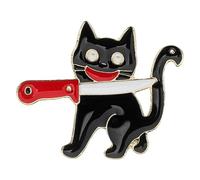 MOBUTOFU Spilla Smaltata a Forma di Gatto Nero Spilla Animale per Donna Accessorio Creativo e Compatto per Abbigliamento Casual e Formale Regalo per Amanti dei Gatti