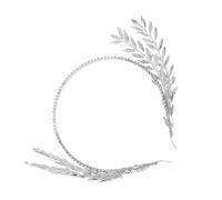 MOBUTOFU Sposa Cristallo Con Foglia Copricapo Elegante Per Cerimonia Accessorio Handmade Argento Per Bride to Be e Damigelle Comfortevole Alta Fattura