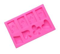 MOBUTOFU Stampo in Silicone Rosa per Dolci a Forma di Carte da Poker, Multiuso per Fondant e Caramelle, per Torte e Resina Creativa