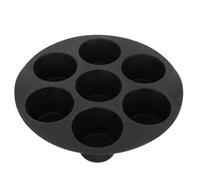 MOBUTOFU Stampo per Cupcake in Silicone Alimentare a 7 Cavità Rotonde | Friggitrice ad Aria, Forno e Microonde, Riutilizzabile, Antiaderente, per Cioccolato e Bocconi D’uovo