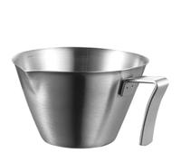 MOBUTOFU Tazza Dosatrice per Caffè Espresso in Acciaio Inox Beccuccio | Manico Comodo e Struttura Leggera, Finitura Argento, per Latte Art e Banco Caffè