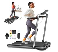 Mobvoi Home Treadmill SE Tapis Roulant Elettrico 1-12km/h Pieghevole 3 in 1 Tappetino da Passeggio Portatile Compatto da 2,5HP con Display LED Telecomando per Ufficio Domestico (Argento)