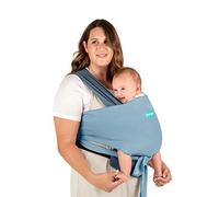 Moby Marsupio facile da avvolgere | Marsupio e avvolgere in uno per madri, padri e badanti | Progettato per neonati, neonati e bambini piccoli | Il supporto può trasportare bambini fino a 15 kg | Blu
