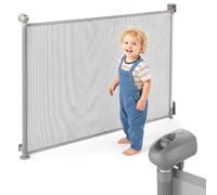 Moby-System Cancelletto Scale Retrattile 140 cm Auto Lock Grigio | Rete avvolgibile con blocco automatico dopo circa 20 s, apertura a una mano e passaggio libero senza traversa a terra.