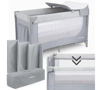 Moby-System Lettino da Viaggio 3 in 1 - Box Bambini e Recinto Neonati con Fasciatoio, Materasso e Ruote - Letto Pieghevole Regolabile 126x66cm con Borsa Trasporto