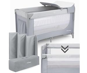 Moby-System Lettino da Viaggio 3 in 1 - Box Bambini e Recinto Neonati con Fasciatoio, Materasso e Ruote - Letto Pieghevole Regolabile 126x66cm con Borsa Trasporto