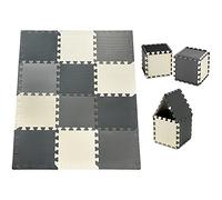 Moby-System Tappeto Puzzle Bambini 120 x 90 cm, Tappeto Gioco Bambini Schiuma EVA Inodore, Tappeto Neonato Gattonamento e Primi Passi, Grigio