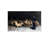 MOBYAT Daniele nella fossa dei leoni Stampa Su Tela Riproduzione di Famosi Dipinti ad Olio Astratto Pittura Tela Wall Art Bel Regalo per Home Room Decor 60x95cm(24x37in) Senza cornice
