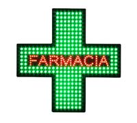 MObyat Insegna per Farmacia a Croce a LED, Accessori per Decorazioni da Parete Aziendali con Catena Sospesa, 3 modalità (Luce Continua/Lampeggiante/Lampeggiante Totale)/Verde/Risparmio Energetico