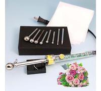 MObyat Macchina da Stiro elettrica per Fiori Artificiali a 8 Teste, Set di Strumenti per la creazione Fiori in Tessuto con manopola Regolazione della Temperatura, Temperatura Regolabile 200°-450°