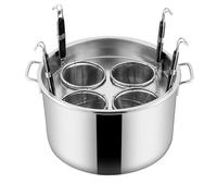 MObyat Pentola per La Pasta, Cuocipasta in Acciaio Inossidabile A 3/4/5 Fori con Cestello Colino Inserimento, Coperchi E Divisore, per Cucina Domestica Ristorante