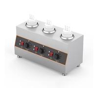 MObyat Scalda Salse Elettrico Commerciale, Distributore di Salse con Isolamento a 1/2/3/4 Fori, Controllo Indipendente della Temperatura da 30 a 85 °C, Acciaio Inossidabile, per Salse Varie