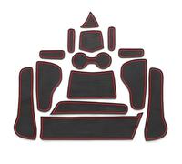 MObyat Tappetino Antiscivolo Tappetino Antiscivolo per Scanalatura Portiera Auto, Accessorio Interno per Hyundai I10 2021 2022 2023(Rosso,Left-Hand Drive)