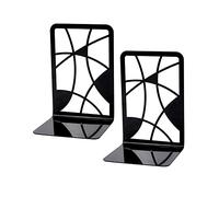 MOBYGKFY 1 paia Black Metal Bookends Hollow-Out Supporti per libri durevoli leggeri Book Book antiscivolo Supporti del libro