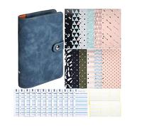 MOBYGKFY 49 pezzi A6 6 Anelli Binder Cover Notebook con 12 buste di bilancio, fogli di budget di spese, etichette autoadesive(black-Soul Eater1)