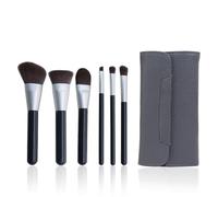 MOBYGKFY 6 pcs makeup brush set with PU bag powder blusher eye shadow tool
