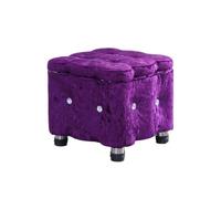 MOBYGKFY A Square Storage Stool at The Doorstep Can Be Used to Sit on A Solid Wood Storage Stool(Purple)