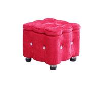 MOBYGKFY A Square Storage Stool at The Doorstep Can Be Used to Sit on A Solid Wood Storage Stool(Red)
