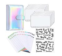 MOBYGKFY A6 Binder Budget Planner Cover Notebook Coperture Cartella A6 Dimensione 6 buche Binder Pocket Binder con cerniera Busta di risparmio di denaro(3-Pack)