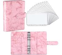 MOBYGKFY A6 PU. Cartella del notebook del pianificatore di budget del legante in pelle con 12 pezzi Binder con cerniera Pocket Personal Cash Budget Bustes System(3-Pack)