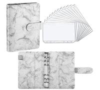 MOBYGKFY A6 PU. Cartella del notebook del pianificatore di budget del legante in pelle con 12 pezzi Binder con cerniera Pocket Personal Cash Budget Bustes System(C)