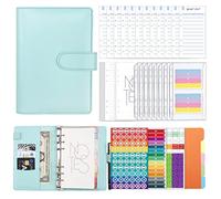 MOBYGKFY A6 PU. Set legante in pelle, Buste da incasso Organizer Planner for il bilancio, con tasche for raccoglitori, fogli di budget, carta di riempimento, adesivi(3-Pack)