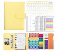 MOBYGKFY A6 PU. Set legante in pelle, Buste da incasso Organizer Planner for il bilancio, con tasche for raccoglitori, fogli di budget, carta di riempimento, adesivi(C)