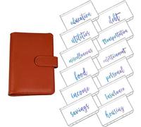 MOBYGKFY A6 Rainbow Soft. PVC. Notebook Cover Planner Budget Binder Organizer con 12 categorie Buste for raccoglitori con cerniera for Bill Planner(3-Pack)