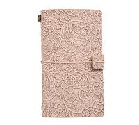 MOBYGKFY A6 riutilizzabile Planner Planner Pelle Diario di viaggio Notebook-goffrato Diario tascabile -Gift for ragazze, donne, mamma, figlia (192 pagine)(C)