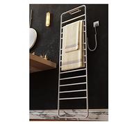 MOBYGKFY Accessori for il bagno Portasciugamani riscaldato elettrico, nessuna perforazione. Asciugasciugamani intelligente sterilizzante in acciaio inossidabile, scaldasalviette(White Right,110V)
