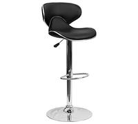 MOBYGKFY Accogliente sgabello da bar regolabile in altezza con schienale medio in vinile con sgabello da bar for esterni con base cromata(3-Pack)