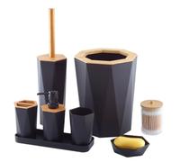 MOBYGKFY Articoli da toeletta Set da bagno in finta ceramica Set da bagno Set regalo da 8 pezzi(3-Pack)