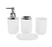 MOBYGKFY Articoli for la casa Kit da bagno Set da toeletta Portasapone Bottiglia di lozione Portaspazzolino(Blue,White)