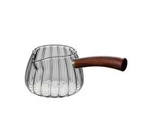 MOBYGKFY Brocca da tè in vetro Addensare vetro borosilicato Manico laterale Manico in legno Tazza della giustizia Dividere tazza da tè