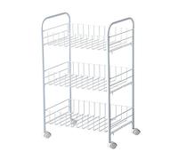 MOBYGKFY Camera Da Letto Snack Piano Rack Comodino Mensola Dal Pavimento Al Soffitto Camera Da Letto Cucina Bagno Dormitorio Stoccaggio Verdure Blu(63-36.5-27CM)