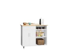 MOBYGKFY Carrello for isola da cucina con contenitore, tavolino laterale con rotelle for isola da cucina su ruote con ampio piano di lavoro, mobiletto di stoccaggio