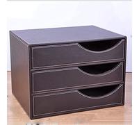 MOBYGKFY Cassetto 'armadio del desktop in pelle imitazione A4 ritaglificazione della riquadro di ritaglio A4 scatola di immagazzinaggio(Brown)