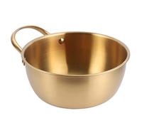 MOBYGKFY Ciotola for noodle istantanei in acciaio inossidabile Piatto for mescolare Piatto in stile coreano Fornello a induzione Ramen Piccola pentola bollente(Small)