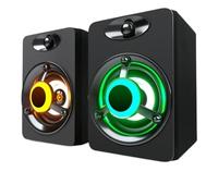 MOBYGKFY Computer audio desktop mini altoparlante cablato piccolo laptop piccola casa multimediale altoparlante a impatto attivo(Blue,White)