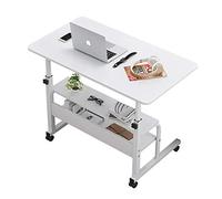 MOBYGKFY Computer Desk regolabile portatile portatile del computer tavola rotante Comodino ergonomico portatile da tavolo Computer Desk Table/Tabella di preparazione(Blue,White)