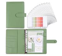 MOBYGKFY Dimensioni A5. PU. Binder in pelle Organizzatore di pianificatore di budget con for il budget, il risparmio di denaro(Blue,White)