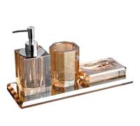 MOBYGKFY Kit da bagno, bicchiere portaspazzolino, gel doccia, shampoo(Blanco)