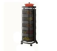 MOBYGKFY La puleggia da pavimento del ripiano del carrello for frutta e verdura multistrato da cucina può ruotare il portabottiglie for bottiglie di condimento