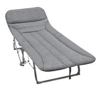 MOBYGKFY Lettino da campeggio largo regolabile pieghevole for adulti con morbido cuscino imbottito for dormire Lettino for ospiti portatile